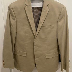 Bar III beige slim fit suit jacket 40S and pants 33x32